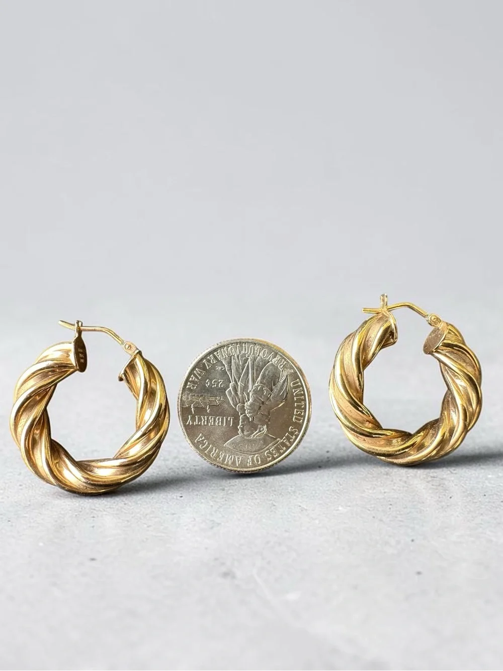 Italian Bronze Twisted Hoop Earrings